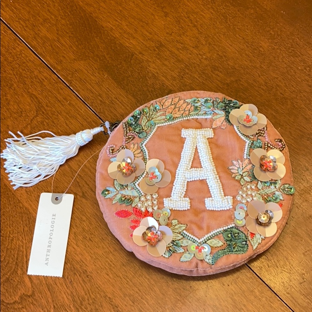 BRAND NEW antrhopologie "A" clutch